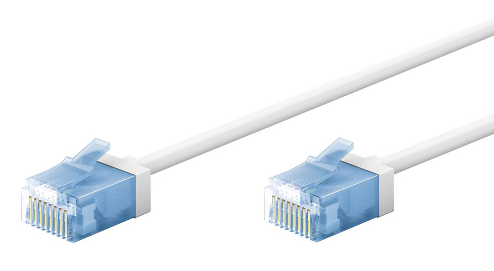 GOOBAY καλώδιο δικτύου 74284, CAT 6A U/UTP, slim, copper, 500MHz, 0.25m, λευκό