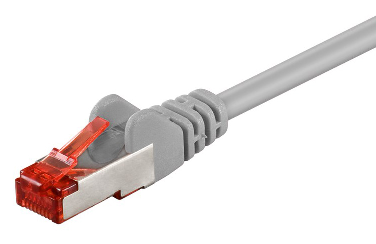 GOOBAY καλώδιο δικτύου 92455, CAT 6 S/FTP, copper, 250MHz, 0.15m, γκρι