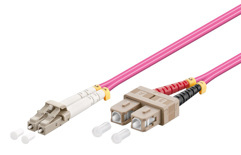 GOOBAY καλώδιο οπτικής ίνας LC-UPC σε SC-UPC 95943, Multimode OM4, 1m, βιολετί