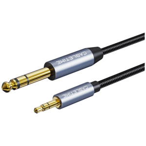 CABLETIME καλώδιο ήχου 3.5mm σε 6.35mm CT-AV321-H11G, 2m, μαύρο