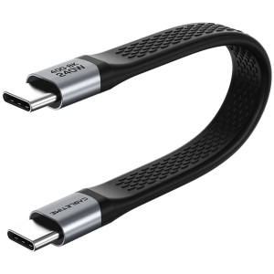 CABLETIME καλώδιο USB-C CT-FU4-AG, flat, 240W, 40Gbps, 8K/60Hz, USB4, 0.15m, μαύρο