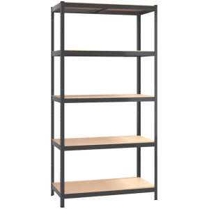 HOME USE μεταλλική ραφιέρα HUH-0199 με 5 ράφια, 90x40x180cm, μαύρη