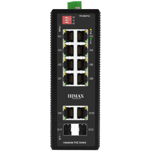 HIMAX industrial PoE switch PS1802FG-I, 8x GE PoE/2x GE/2x GF SFP θύρες, έως 1000Mbps