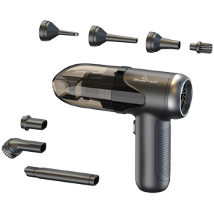 POWERTECH 2 σε 1 σκουπάκι χειρός & air duster PT-1315, 60W, 4000mAh, μαύρο