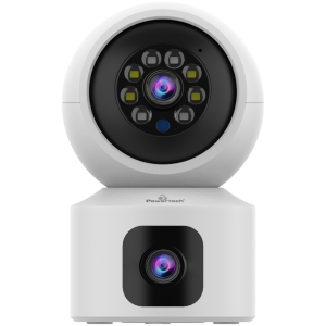 POWERTECH smart κάμερα PT-1338, 2MP, dual lens, WiFi, PTZ, SD