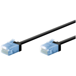 GOOBAY καλώδιο δικτύου 74232, CAT 6A U/UTP, slim, copper, 500MHz, 0.50m, μαύρο