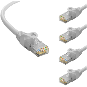 POWERTECH καλώδιο δικτύου CAB-N414-5, Cat 6 U/UTP, CCA, 250Hz, 0.5m, γκρι, 5τμχ