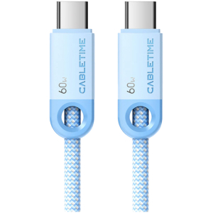 CABLETIME καλώδιο USB-C CT-CM60-PBW, 60W PD, 480Mbps, 1m, μπλε