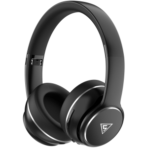 DOQAUS headphones DESIGN 3, ασύρματα & ενσύρματα, Φ40mm, 600mAh, μαύρα