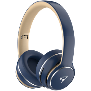 DOQAUS headphones DESIGN 3, ασύρματα & ενσύρματα, Φ40mm, 600mAh, μπλε