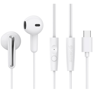 CELEBRAT earphones με μικρόφωνο G37, USB-C σύνδεση, 14.2mm, 1.2m, λευκά