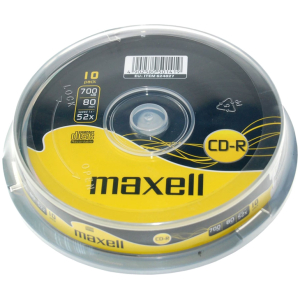 MAXELL CD-R 624027.40.TE, 700ΜΒ, 80min, 52x speed, cake box 10τμχ