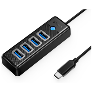 ORICO USB hub PW4U-C3, 4x θυρών, USB 3.0, 5Gbps, USB-C σύνδεση, μαύρο