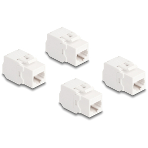 DELOCK Keystone module 86051, RJ45 σε LSA, Cat.6A UTP, λευκό, 4τμχ