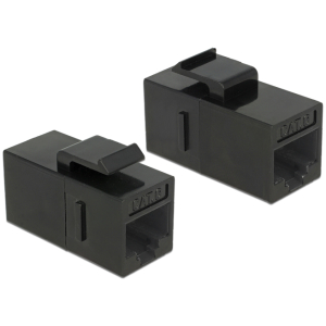 DELOCK Keystone module RJ45 86381, θηλυκό σε θηλυκό, Cat 6 UTP, μαύρο