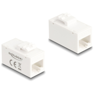 DELOCK Keystone module RJ45 90639, θηλυκό σε θηλυκό, Cat 6A UTP, λευκό