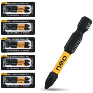 DELI σετ μύτες κατσαβιδιού DL501002Z για δραπανοκατσάβιδο, σταυρωτές, PH2x50mm, 10τμχ