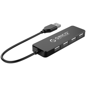 ORICO USB hub FL01, 4x θυρών, USB 2.0, 480Mbps, USB σύνδεση, μαύρο