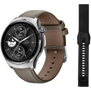 MIBRO smartwatch Lite 3 Pro με 2x λουράκια, heart rate, 1.32" AMOLED, GPS, 5 ATM, γκρι/καφέ