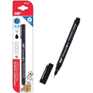 MP ανεξίτηλος μαρκαδόρος PE411, πάχος μύτης 0.4mm, μαύρος