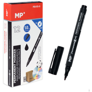MP ανεξίτηλος μαρκαδόρος PE415-S για CD-DVD, 1mm, μαύρος 12τμχ