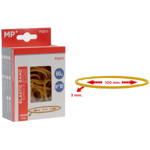 MP λαστιχάκια συσκευασίας PG011 σε κουτί, No10, 3x100mm, 60g