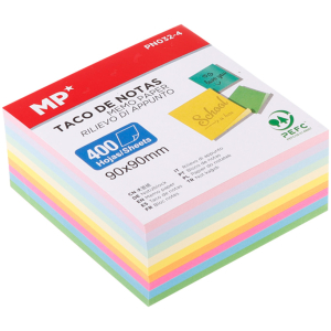 MP χαρτάκια σημειώσεων PN032-4, 90x90mm, 400τμχ, χρωματιστά