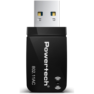 POWERTECH ασύρματος USB αντάπτορας δικτύου PT-1450, 1300Mbps dual band WiFi