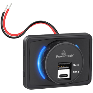 POWERTECH πρίζα USB για σκάφη & οχήματα PTL-027, USB & USB-C