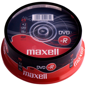 MAXELL DVD-R, 4.7GB/120min, 16x speed, Cake box, 25τμχ
