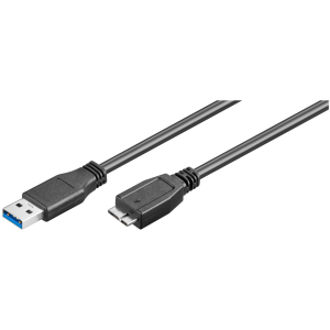 GOOBAY καλώδιο USB 3.0 σε USB 3.0 micro Τype B 95169, 15W, 5Gbps, 1m, μαύρο