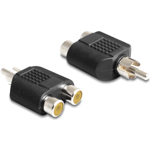 POWERTECH αντάπτορας RCA αρσενικό σε 2x RCA θηλυκό CAB-R020, μαύρος