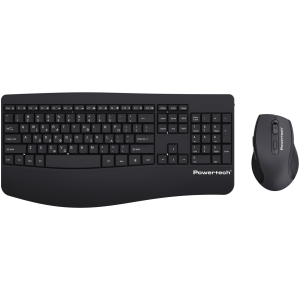 POWERTECH set ποντίκι & πληκτρολόγιο PT-1490, 2.4GHz & Bluetooth, μαύρο