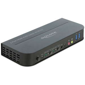 DELOCK HDMI KVM Switch 11481, 2 ports, USB 3.0, Audio, 4K/60Hz, μαύρο