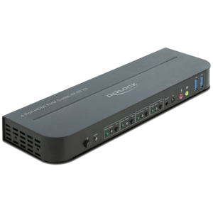 DELOCK HDMI KVM Switch 11483, 4 ports, USB 3.0, 3.5mm, 4K/60Hz, μαύρο