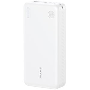 USAMS power bank CD254, 2x θύρες εξόδου, 20000mAh, 10W, λευκό
