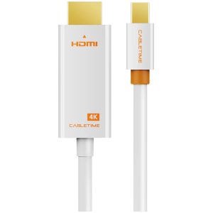 CABLETIME καλώδιο mini DisplayPort σε HDMI CT-AV588-03G4K, 4K/30Hz, 1m, λευκό