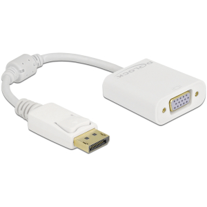 DELOCK αντάπτορας DisplayPort σε VGA 61007, Full HD, passive, λευκός