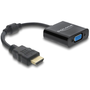 DELOCK αντάπτορας HDMI σε VGA 61077, 1080p, μαύρος