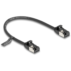 DELOCK καλώδιο δικτύου 80181, CAT 8.1 U/FTP, 40Gbps, εύκαμπτο, 0.25m, μαύρο