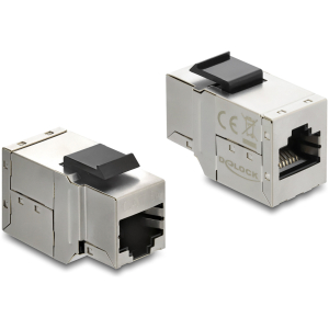 DELOCK Keystone module RJ45 90835, θηλυκό σε θηλυκό, Cat 6A STP, ασημί