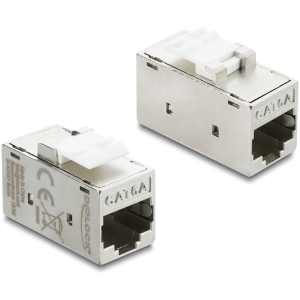 DELOCK Keystone module RJ45 90989, θηλυκό σε θηλυκό, Cat 6A STP, ασημί