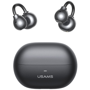USAMS earphones με θήκη φόρτισης Echo R02, OWS, Φ11mm, 50/300mAh, μαύρα