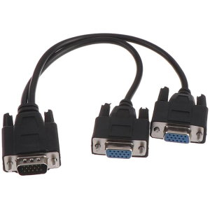 POWERTECH VGA splitter CAB-G039, 2 σε 1, HD, 0.20m, μαύρο