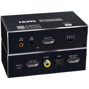 HDMI audio extractor CAB-H151, 7.1 Audio, 4K/60Hz, eARC, μαύρο