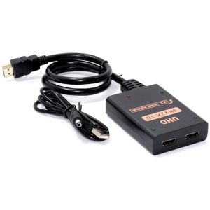 POWERTECH HDMI splitter CAB-H156, 2 σε 1, 4K/60Hz, HDR/HDCP, 50cm, μαύρο