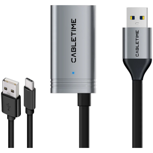 CABLETIME καλώδιο προέκτασης USB CT-AMAFA3, active, 5Gbps, 5m, μαύρο