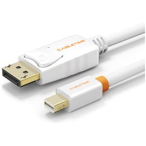CABLETIME καλώδιο mini DisplayPort σε DisplayPort CT-AV588-02G, 4K/60Hz, 1m, λευκό