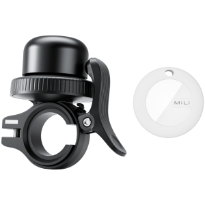 MILI κουδούνι ποδηλάτου με smart tag MiTag Duo, iOS & Android, Bluetooth tracker, μαύρο/λευκό