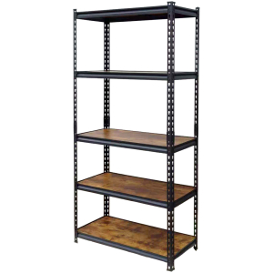 HOME USE μεταλλική ραφιέρα HUH-0261 με 5 ράφια, 90x40x183cm, burned wood